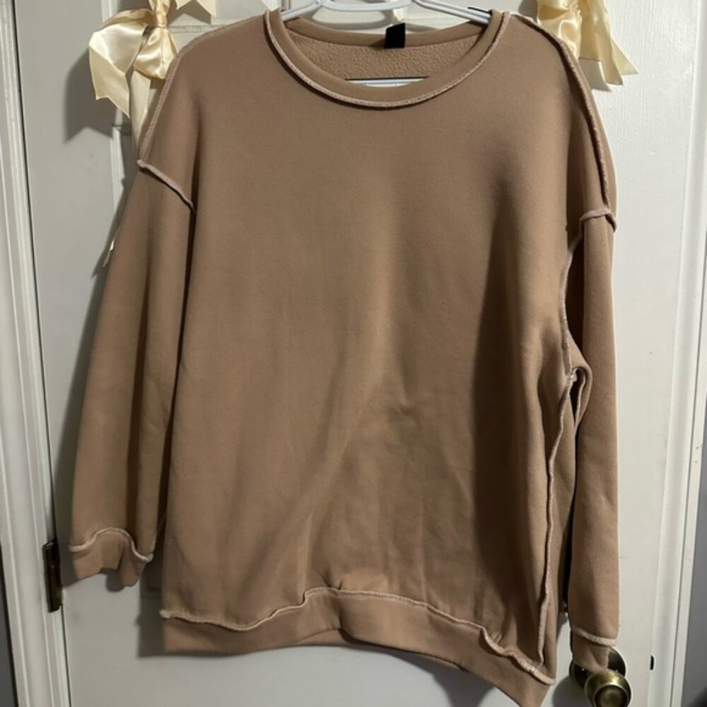 SHEIN Beige Crewneck Top